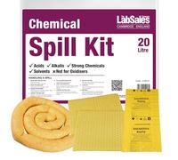 Labsales - Kit per fuoriuscite di sostanze chimiche da 20 l, con cuscinetti super assorbenti, calzini e sacchetto per lo smaltimento, adatto per acidi, alcali, sostanze chimiche forti e solventi,