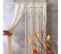 Labstandard - Arazzo in macramè da appendere per divisorio della stanza, oscurante, antistatico e non facile da sfilacciare, realizzato a mano, tessuto a intreccio, tende per porte, decorazione boho