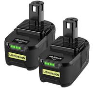 LabTEC - 2 batterie al litio RB18L50, 18 V, 5000 mAh, ricambio per Ryobi, 18 V, BPL-1815, BPL-1820G, BPL1820, BPL18151, P102, P103, con spia luminosa