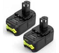 LabTEC - 2 batterie al litio RB18L50, 18 V, 5000 mAh, ricambio per Ryobi, 18 V, BPL-1815, BPL-1820G, BPL1820, BPL18151, P102, P103, con spia luminosa