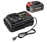 LabTEC Batteria per Dewalt DCB204 con caricatore da 10,8 V-14,4 V-20 V per DCB112, batteria agli ioni di litio compatibile con DCB120, DCB121, DCB206, DCB205, DCB181, DCB181-XJ