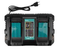 LabTEC Caricabatterie a due porte per Makita 14.4V-18V BL1415, BL1430, BL1830, BL1840, BL1850, BL1850B, BL1860B, compatibile con Makita DC18RD Power Tool batteria