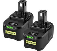 LabTEC RB18L50-2 batterie al litio da 18 V, 5000 mAh, ricambio per Ryobi 18 V, BPL-1815, BPL-1820G, BPL1820, BPL18151, P102, P103, senza fili, con spia di controllo