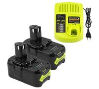 LabTEC RB18L50 Batteria di Ricambio 18V 5Ah per Ryobi 2 Pack con Caricatore a