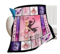 LaBuyGVT Coperta in pile con stampa ballerina di danza classica, per feste di compleanno, concorrenza, regali, divano, letto, roba, decorazione, biancheria da letto in peluche, per ballerine, ragazze