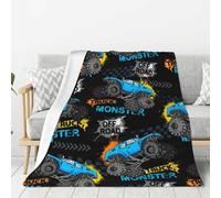 LaBuyGVT Coperta in pile Monster Trucks Car ultra morbida calda regalo per ragazzi per casa letto divano sedia all'aperto viaggi campeggio coperta