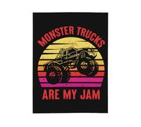 LaBuyGVT Coperta in pile Monster Trucks ultra morbida e calda per casa, letto, divano, sedia, viaggi, campeggio, coperte