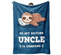 LaBuyGVT Coperta in pile regalo divertente per zio festa del papà zio regali di compleanno zio zio sta caricando bradipo regali per zio da nipote zio regali per Cristo coperte