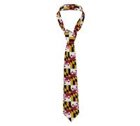 LaBuyGVT Cravatta da uomo Maryland con stampa bandiera dello Stato, elegante, classica, per affari e occasioni speciali