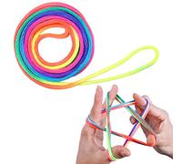 LABUYI 1 PCS,Finger Twist Gioco A Filo,Gioco del Dito della Stringa Bambini,Finger String Game Rainbow Rope,Giochi di Corda Mano Bambini,Cats Cradle String,Ottimo Come Piccolo Regalo,Lunghezza 160cm