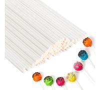 LABUYI 50 pezzi Bastoncini per cake pops,Bastoncini per Lecca-Lecca,Cake Pop Stick,Cake pops in Carta,Bastoncini per Leccalecca,per Dolci,Lecca-lecca,Cottura Fai da te,Bianco,10cm*3.5mm