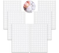 LABUYI 800 Pezzi 400 Pair Tondini Adesivi Tondo,Tondini Adesivi in,Punti Autoadesivi Con,Forti e robusti,Monete Appiccicoso da 10 mm(Bianco)