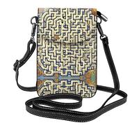 Labyrinth - Borsa a tracolla da donna con stampa mappa del tesoro, perfetta per viaggi e shopping, colore nero, taglia unica