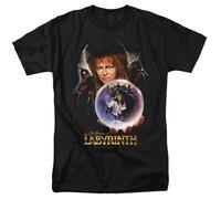 Labyrinth Jim Henson David Bowie Maglietta Uomo Nera a Maniche Corte