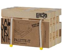 Labyrinth Set di 4 sottobicchieri in legno pallet12 x 8 cm