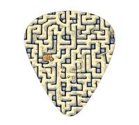 Labyrinth Treasure Map - Set di 12 plettri per chitarra, inclusi 3 spessori di plettri per chitarre acustiche, ukulele e molto altro ancora.