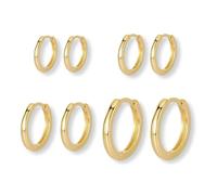 Labyrinxel Set di orecchini a cerchio dorati Piccoli orecchini a cerchio Huggie Orecchini a cerchio in oro Orecchini a cerchio in oro Set di orecchini di quattro dimensioni per le donne gioielli