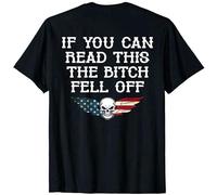 LABZAADGUK Street T-Shirt Mens If You Can Read This The Bitch Fell off T On Back Black L