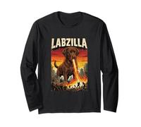 Labzilla Giant Chocolate Labrador Retriever Dog Monster Maglia a Manica