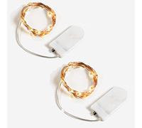LAC 2 Lucine Led Decorative A Batteria (Incluse) 2M con 20 Mini Luci Di Natale - Catena Luminosa Interno (Bianco Caldo)