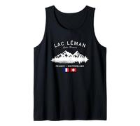 Lac Léman Lago Ginevra Francia Svizzera Bandiera Svizzera Francese Canotta