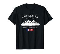 Lac Léman Lago Ginevra Francia Svizzera Bandiera Svizzera Francese Maglietta