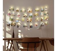 LAC Luci per Foto 5M 50 Lucine Led Decorative a Batteria - Filo Appendi Foto con Mollette 30Pz - Decorazioni Camera da Letto