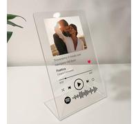 LAC Targa Spotify Personalizzata con Foto - Targhetta Personalizzata Spotify con Plexiglass da Appoggio | Idea Regalo Fidanzato, Fidanzata, Regali Personalizzati per Amica