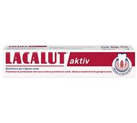 Lacalut Aktiv Igiene Dentale - Dentifricio Denti Sensibili al Fluoro 75 ml - Combatte Placca e Tartaro, Anche per Gengive, con Clorexidina e Aroma di Menta per Alito Fresco e Completa Igiene Orale