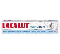 Lacalut Multi-Effect - Dentifricio Sbiancante al Fluoro 75 ml - Formulazione 5in1 (Rinforza Smalto, Tonifica Gengive, Previene Carie, Denti Bianchi e Alito Fresco) una Completa Igiene Orale e Dentale