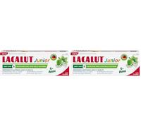 LACALUT Junior dentifricio 6+ anni. Igiene quotidiana protezione carie. con fluoro e xilitolo. Gusto mela e menta delicata 55ml (Confezione da 2)