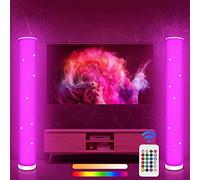 Lacasa Lampada da Terra, 2 Pack Lampada da Terra a LED Cambia Colore RGB Dimmerabile con Telecomando, 10W 1500LM Smart Corner Lampada da Terra Moderna per Soggiorno Camera da Letto, Altezza 104CM