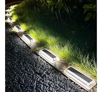 Lacasa Luci Solari da Giardino 8 Pezzi, Segnapasso LED da Esterno a Energia Solare, IP68 Impermeabili, Bianco Freddo Lampade Solari per Scale, Vialetto, Terrazza, Patio, Sentieri