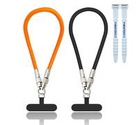 Laccetto per cellulare con cavo di ricarica USB-C integrato, cinturino da polso 2 in 1 per telefono, supporto per ricarica rapida da 65W e trasferimento dati, viaggi/pendolarismo (set da coppia)