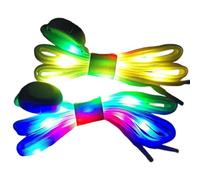 Lacci delle scarpe illuminate, bagliore a LED in nylon morbido ad alta visibilità nei lacci scuri per la sicurezza notturna in bici da corsa, o una festa di discoteca fresca, cosplay, danza hip-hop