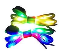 Lacci delle scarpe illuminate, bagliore a LED in nylon morbido ad alta visibilità nei lacci scuri per la sicurezza notturna in bici da corsa, o una festa di discoteca fresca, cosplay, danza hip-hop