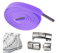 Lacci elastici per scarpe da ginnastica senza nodi, per uomo e donna, per tutti i giorni, versatili, con chiusure in metallo, per bambini, adulti e anziani, per tutti i tipi di scarpe, Lilla, Siehe
