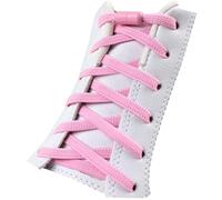 Lacci elastici piatti - 2 paia - Lacci elastici senza nodi per adulti o bambini e per tutti i tipi di scarpe - Chiusura in metallo colorato - Lunghezza: 100 cm - Bianco e rosa