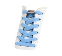 Lacci elastici piatti - 2 paia - Lacci elastici senza nodi per adulti o bambini e per tutti i tipi di scarpe - Chiusura in metallo a colori - Lunghezza: 100 cm, Blu Cielo X2, 100