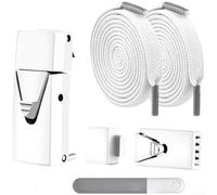 Lacci elastici senza lacci con chiusure a sgancio rapido per uomini, donne e bambini, lacci elasticizzati resistenti per scarpe sportive casual, facili da infilare (bianco bianco)