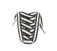 Lacci for scarpe piatti a forma di spiga di grano for sneakers, intrecciati, lacci for scarpe colorati color marshmallow, lacci for scarpe in tela con trama testurizzata(Dark gray beige,100cm)