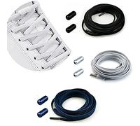 Lacci in Gomma Elastica con Chiusura in Metallo - Elastici Lacci Delle Scarpe Lacci Senza Nodo, No Tie Lacci Scarpe/Senza Bisogno di Legarli, per Scarpe da Ginnastica,Scarpe Casual,Scarpe da Corsa