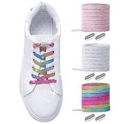 Lacci in Gomma Elastica con Chiusura in Metallo - Elastici Lacci Delle Scarpe Lacci Senza Nodo, No Tie Lacci Scarpe/Senza Bisogno di Legarli, per Scarpe da Ginnastica,Scarpe Casual,Scarpe da Corsa