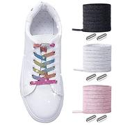Lacci in Gomma Elastica con Chiusura in Metallo - Elastici Lacci Delle Scarpe Lacci Senza Nodo, No Tie Lacci Scarpe/Senza Bisogno di Legarli, per Scarpe da Ginnastica,Scarpe Casual,Scarpe da Corsa