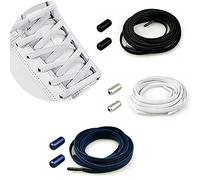 Lacci in Gomma Elastica con Chiusura in Metallo - Elastici Lacci Delle Scarpe Lacci Senza Nodo, No Tie Lacci Scarpe/Senza Bisogno di Legarli, per Scarpe da Ginnastica,Scarpe Casual,Scarpe da Corsa