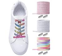 Lacci in Gomma Elastica con Chiusura in Metallo - Elastici Lacci Delle Scarpe Lacci Senza Nodo, No Tie Lacci Scarpe/Senza Bisogno di Legarli, per Scarpe da Ginnastica,Scarpe Casual,Scarpe da Corsa