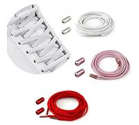 Lacci in Gomma Elastica con Chiusura in Metallo - Elastici Lacci Delle Scarpe Lacci Senza Nodo, No Tie Lacci Scarpe/Senza Bisogno di Legarli, per Scarpe da Ginnastica,Scarpe Casual,Scarpe da Corsa