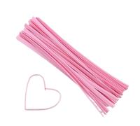 Lacci in metallo 1200Pcs Candy Lollipop Wrapping Baking Cello Gift Bags Sealing Binding Wire Wedding Party Decor 0.4 * 10cm(Pink)