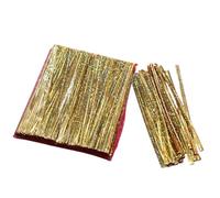 Lacci in metallo 4000pcs Laser Plastic Twist Ties 10cm Closure Wire Wraps Bundling Handmade Jewelry Packaging(Gold color)