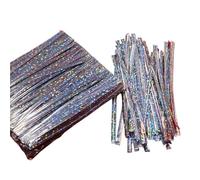 Lacci in metallo 4000pcs Laser Plastic Twist Ties 10cm Closure Wire Wraps Bundling Handmade Jewelry Packaging(Silver color)